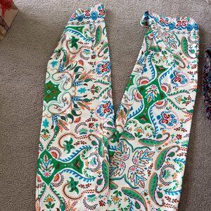 Rachel Zoe Floral Kelly Green Satin Pants (matches to blazer)